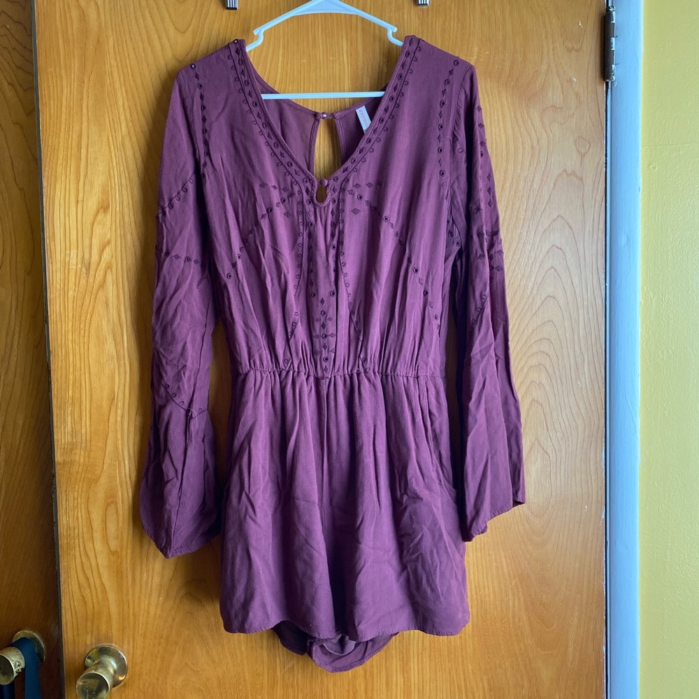 Xhilaration Burgundy Romper